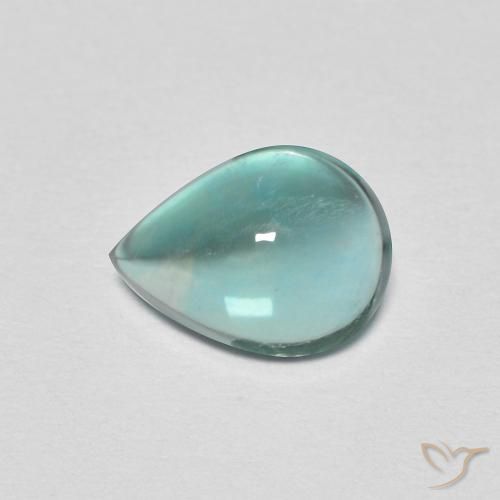 2.05ct Natural Light Blue Green Fluorite, Pear Shape, Transparent