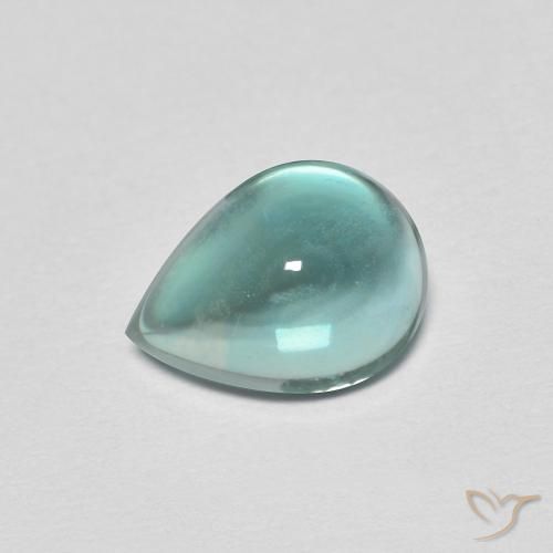 2.05 ct Turquoise Fluorite Stone, Natural Fluorite in Pear Cabochon Shape for Sale