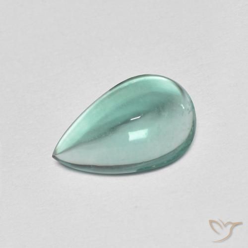 1.78ct Natural Light Blue Green Fluorite, Pear Shape, Transparent