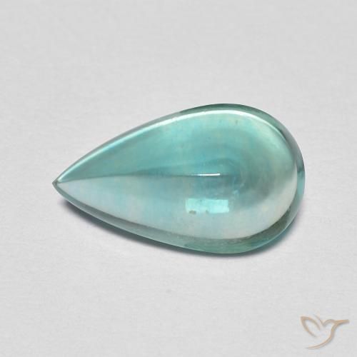 2.38ct Natural Light Blue Green Fluorite, Pear Shape, Transparent