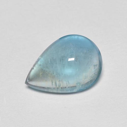 Fluorite 9,8 x 6,9mm turchese Cabochon pera dall'India, peso di 2,39 ct, gemma naturale non trattati in purezza Transparent, 1 pezzo Fluorite - Colore: Verde bluastro chiaro, durezza Mohs di 4, Photo A