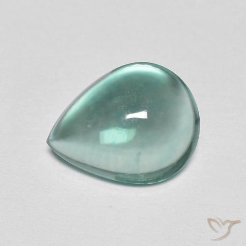 2.74 ct Turquoise Fluorite Stone, Natural Fluorite in Pear Cabochon Shape for Sale
