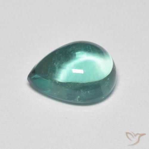 Fluorite Gemstone in 9.6 x 7.5 mm Size for Sale, Fluorite Stone in Very Light Blue Green Color