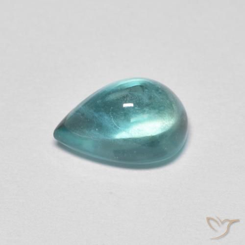 Fluorite Gemstone in 8.9 x 6.4 mm Size for Sale, Fluorite Stone in Medium Blue Green Color