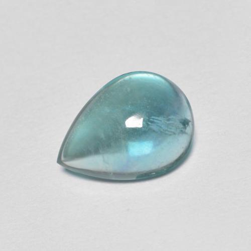 8,8 x 6,4mm Fluorite turchese taglio pera dall'India, peso di 1,89 ct, pietra preziosa naturale non trattati in purezza Transparent, 1 pezzo Fluorite Cabochon pera - Colore: Blu elettrico, durezza Mohs di 4 , Photo A