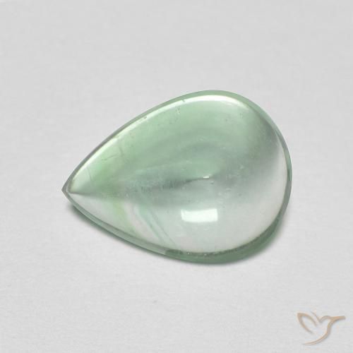 2.58 ct Green Fluorite Stone, Natural Fluorite in Pear Cabochon Shape for Sale