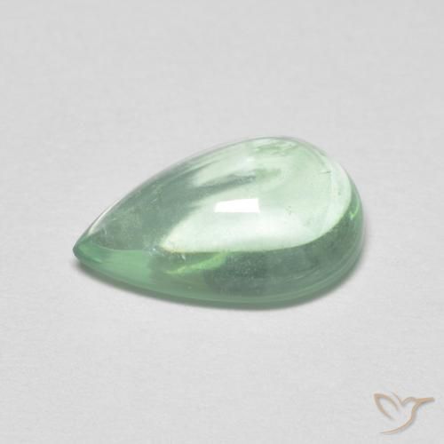 Fluorite Gemstone in 10.6 x 7 mm Size for Sale, Fluorite Stone in Light Mint Green Color