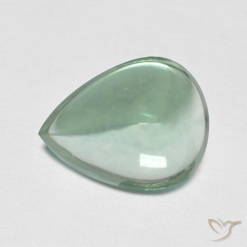 3.38 ct Blue Green Fluorite, 10 x 8.9 mm Pear Cut From India, Photo A