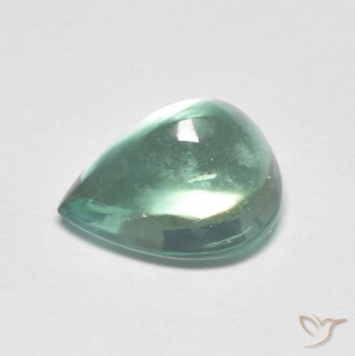 Fluorite Gemstone in 10 x 8.9 mm Size for Sale, Fluorite Stone in Bluish Green Color