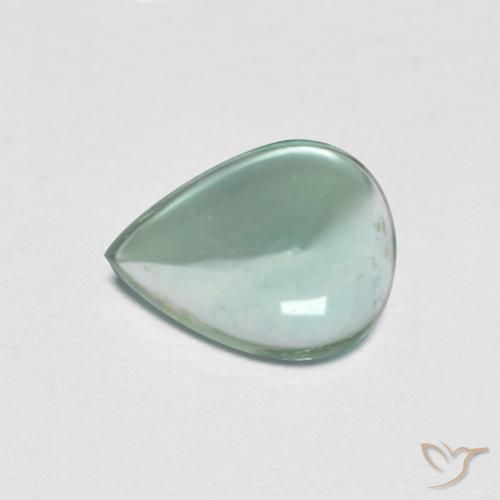 Fluorita Turquesa Cabujón Pera de 1.93 ct de India, dimensión 8,8 x 6,6mm, piedra preciosa natural No tratado, claridad Transparente, Fluorita de 1 pieza en color Verde azul, dureza Mohs de 4, Photo A