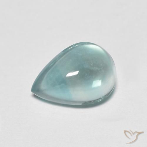 9,3 x 6,4 mm 毫米印度梨形绿松石萤石,重 2,07 克拉,天然宝石,透明 净度,1 萤石 - 颜色为电蓝调,莫氏硬度为 4, Photo A