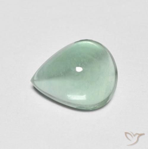 2.77 ct Turquoise Fluorite Stone, Natural Fluorite in Pear Cabochon Shape for Sale