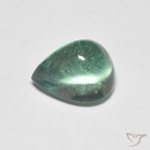 Fluorite Gemstone in 9 x 7 mm (calibrated) Size for Sale, Fluorite Stone in Light Blue Green Color