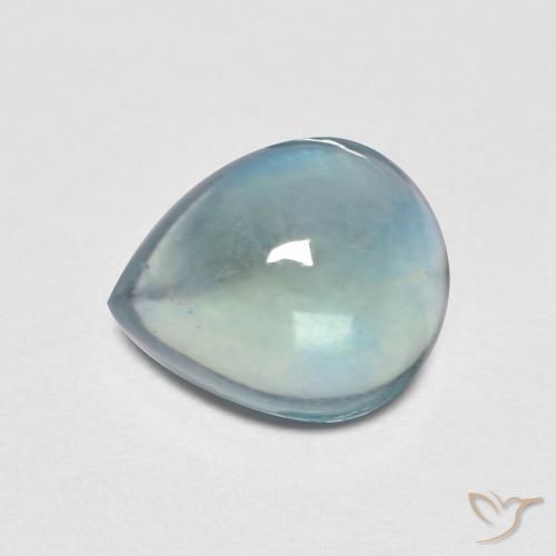 2.17ct Natural Light Teal Fluorite, Pear Shape, Transparent