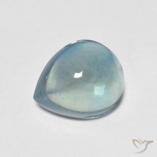2.17 ct Turquoise Fluorite Stone, Natural Fluorite in Pear Cabochon Shape for Sale