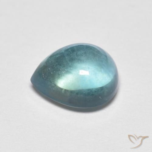 Fluorite Gemstone in 8.3 x 6.9 mm Size for Sale, Fluorite Stone in Light Teal Color