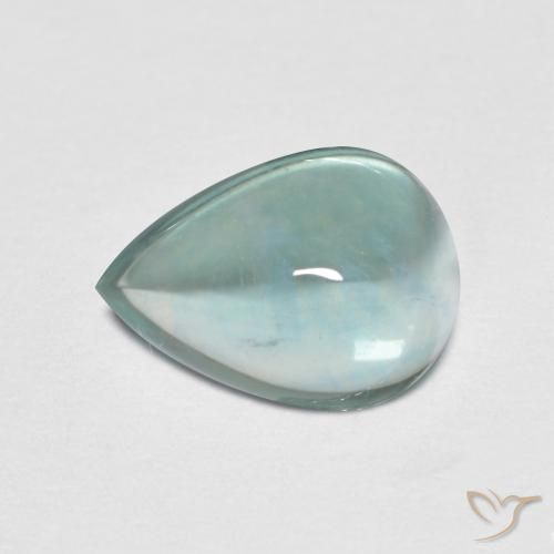 2.34 ct Turquoise Fluorite Stone, Natural Fluorite in Pear Cabochon Shape for Sale
