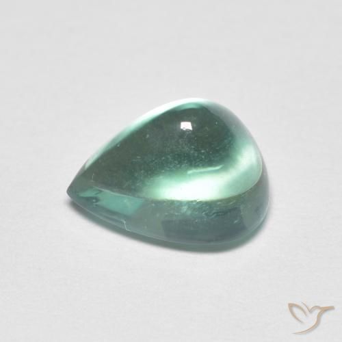 Fluorite Gemstone in 9.4 x 7.4 mm Size for Sale, Fluorite Stone in Bluish Green Color