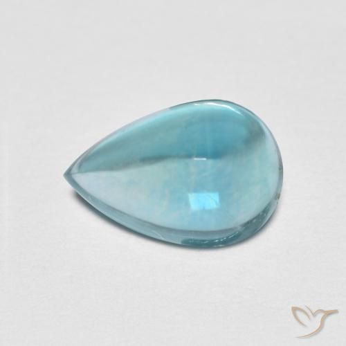 Fluorite bleu-vert de 2,31 ct, taille poire de 9,4 x 6,3 mm d'Inde, Photo A
