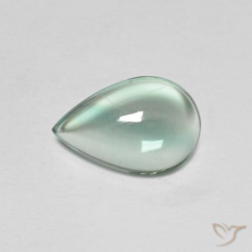 Fluorite bleu-vert de 2,01 ct, taille poire de 9,8 x 6,6 mm d'Inde, Photo A