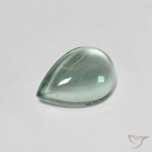 2.01 ct Turquoise Fluorite Stone, Natural Fluorite in Pear Cabochon Shape for Sale