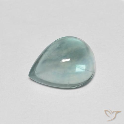 2.28 ct Turquoise Fluorite Stone, Natural Fluorite in Pear Cabochon Shape for Sale