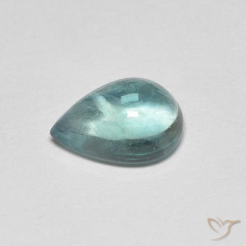 Fluorite Gemstone in 9.6 x 7 mm Size for Sale, Fluorite Stone in Very Light Blue Green Color