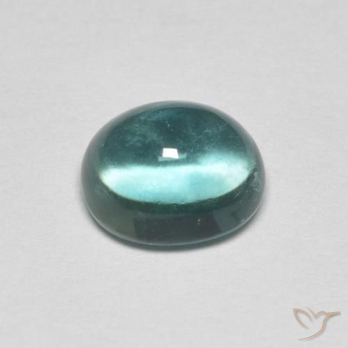 Fluorite Gemstone in 8.1 x 6.9 mm Size for Sale, Fluorite Stone in Teal Tone Color