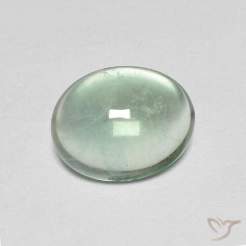 Fluorite verte de 3,26 ct, coupe ovale de 9,7 x 7,8 mm d'Inde, Photo A