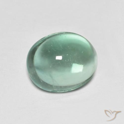 4.54 ct Green Fluorite Stone, Natural Fluorite in Oval Cabochon Shape for Sale