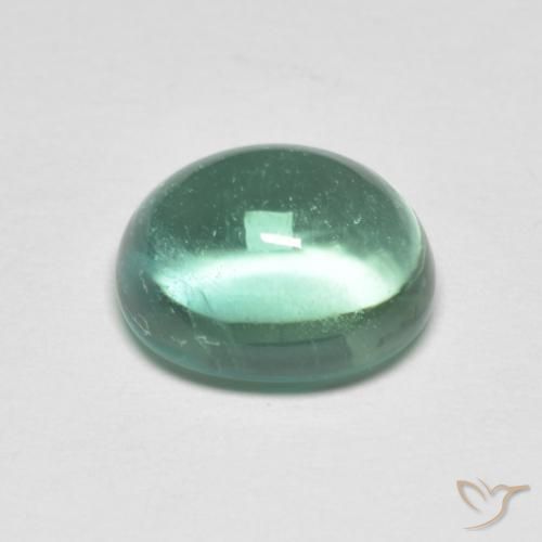 Fluorite Gemstone in 10.4 x 8.4 mm Size for Sale, Fluorite Stone in Cool Green Color