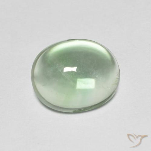 Fluorita Cabujón Óvalo de 3,42 ct de India, Dimensión 9,7 x 8mm, Claridad Transparente, Piedra preciosa natural No tratado, 1 pieza de Fluorita en color Verde claro, Dureza Mohs de 4, Photo A