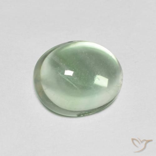 3.42 ct Green Fluorite Stone, Natural Fluorite in Oval Cabochon Shape for Sale