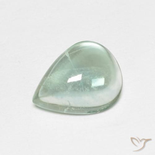 2.06 ct Turquoise Fluorite Stone, Natural Fluorite in Pear Cabochon Shape for Sale