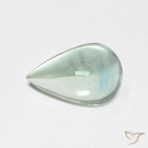 1.95ct Natural Light Blue Green Fluorite, Pear Shape, Transparent