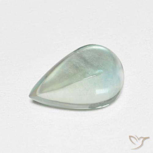 1.95 ct Turquoise Fluorite Stone, Natural Fluorite in Pear Cabochon Shape for Sale