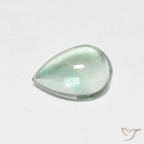 1.85ct Natural Light Blue Green Fluorite, Pear Shape, Transparent