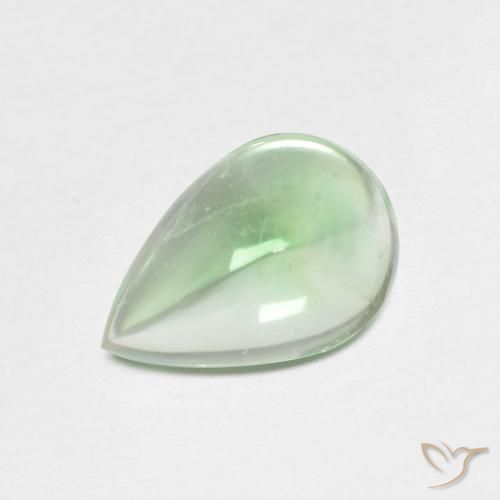 2.64 ct Green Fluorite Stone, Natural Fluorite in Pear Cabochon Shape for Sale