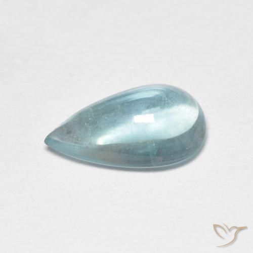 Fluorite Gemstone in 10.7 x 6.5 mm Size for Sale, Fluorite Stone in Medium Blue Green Color