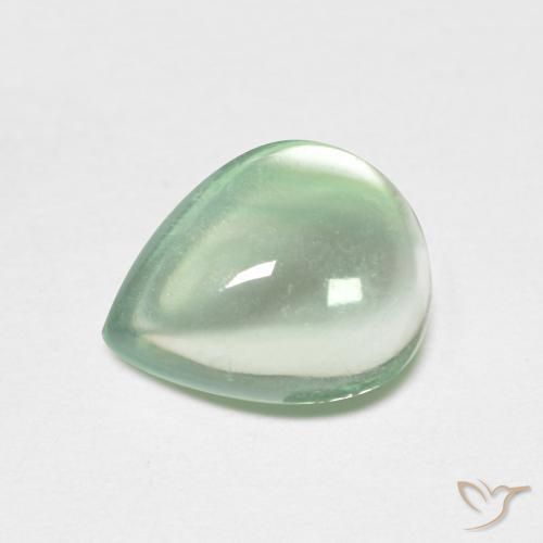 2.21 ct Green Fluorite Stone, Natural Fluorite in Pear Cabochon Shape for Sale