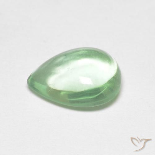 Fluorite Gemstone in 9.5 x 7.3 mm Size for Sale, Fluorite Stone in Medium Green Color