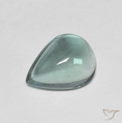 2.34 ct Turquoise Fluorite Stone, Natural Fluorite in Pear Cabochon Shape for Sale