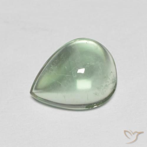 2.62 ct Green Fluorite Stone, Natural Fluorite in Pear Cabochon Shape for Sale