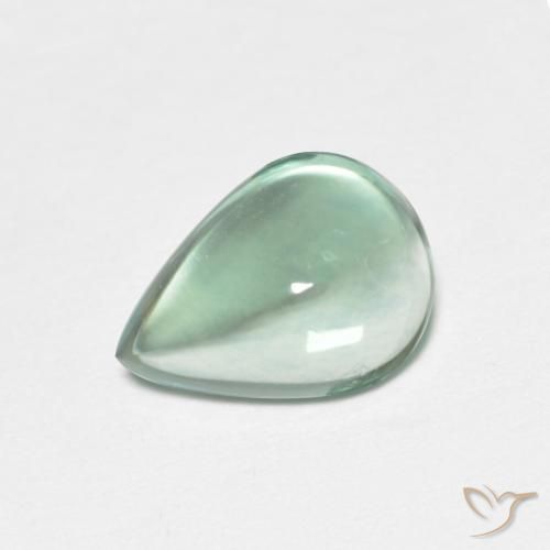 2.47 ct Turquoise Fluorite Stone, Natural Fluorite in Pear Cabochon Shape for Sale