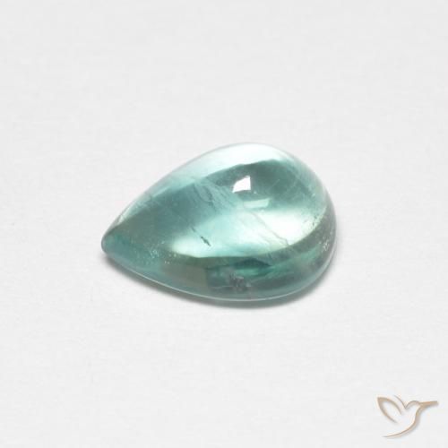 Fluorite Gemstone in 8.6 x 6.7 mm Size for Sale, Fluorite Stone in Light Blue Green Color