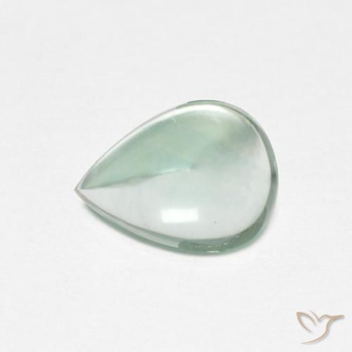 2.27ct Natural Bluish Green Fluorite, Pear Shape, Transparent