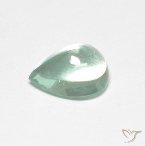 Fluorite Gemstone in 9.1 x 6.7 mm Size for Sale, Fluorite Stone in Bluish Green Color