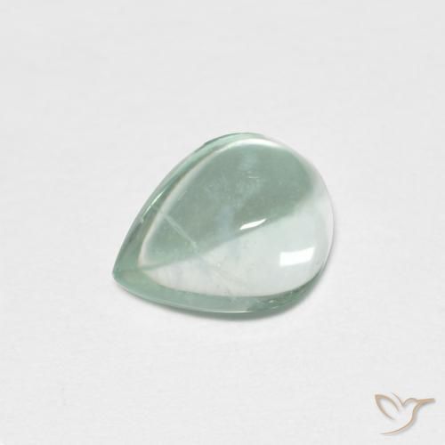 1.73 ct Turquoise Fluorite Stone, Natural Fluorite in Pear Cabochon Shape for Sale