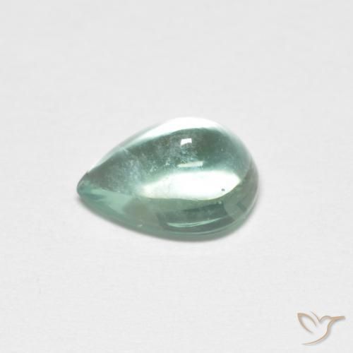 Fluorite Gemstone in 8.5 x 6.2 mm Size for Sale, Fluorite Stone in Light Blue Green Color
