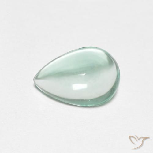 Fluorite bleu-vert de 1,71 ct, taille poire de 9 x 6,2 mm d'Inde, Photo A
